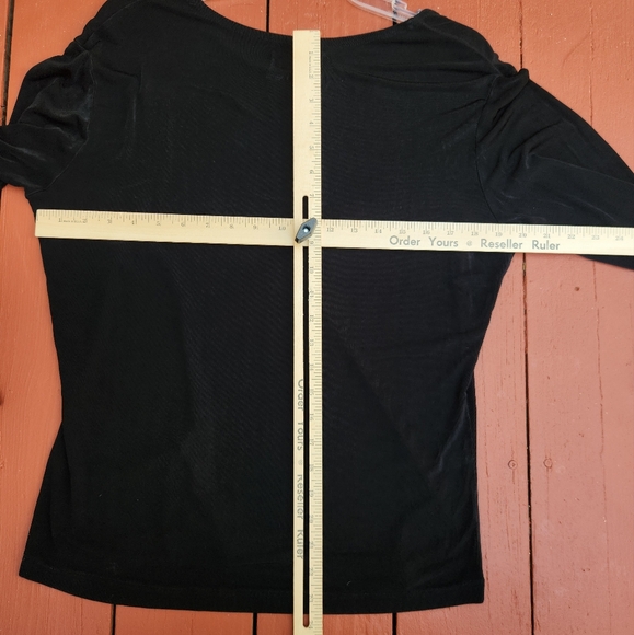 FLAX by Jeanne Englehart Women's Top Large Black Stretch Long Sleeve Minimalist - Picture 8 of 11
